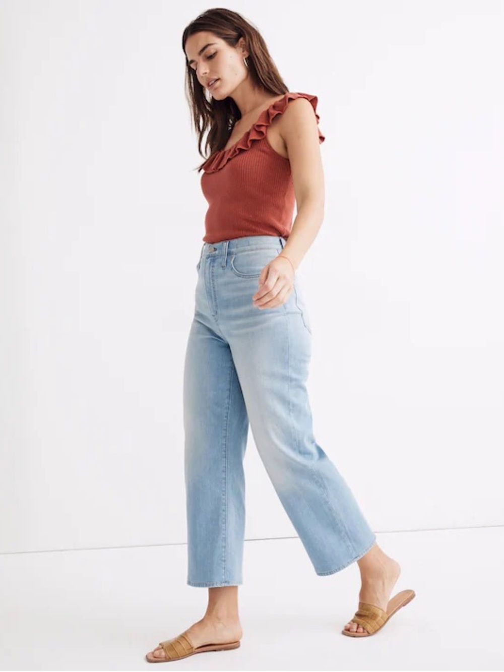 Madewell Slim Wide-Leg Crop Jeans in Eastwick Wash 28
